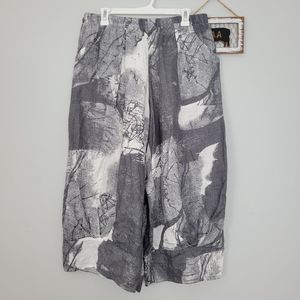 LUUKAA 20Y0210 Gray Linen Lagonlook Boho Pants Size US 14